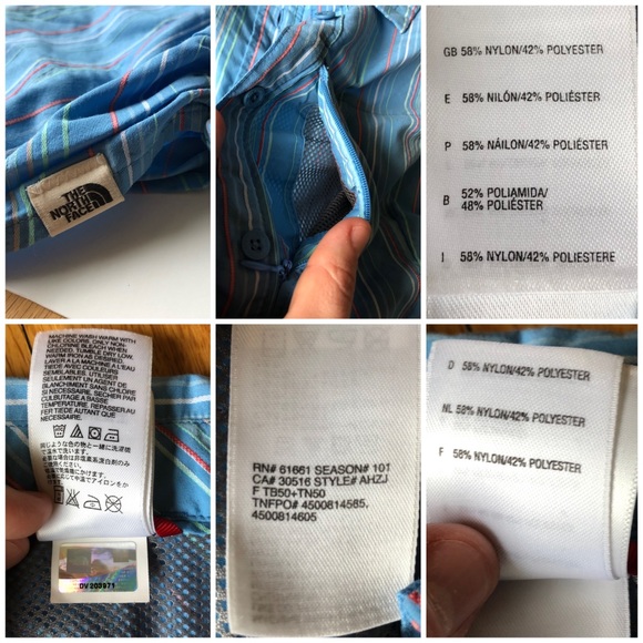 The North Face size small blue button up vaporwick - Picture 6 of 7